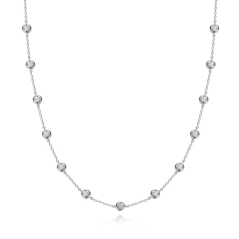 Silver Dazzle Station Necklace