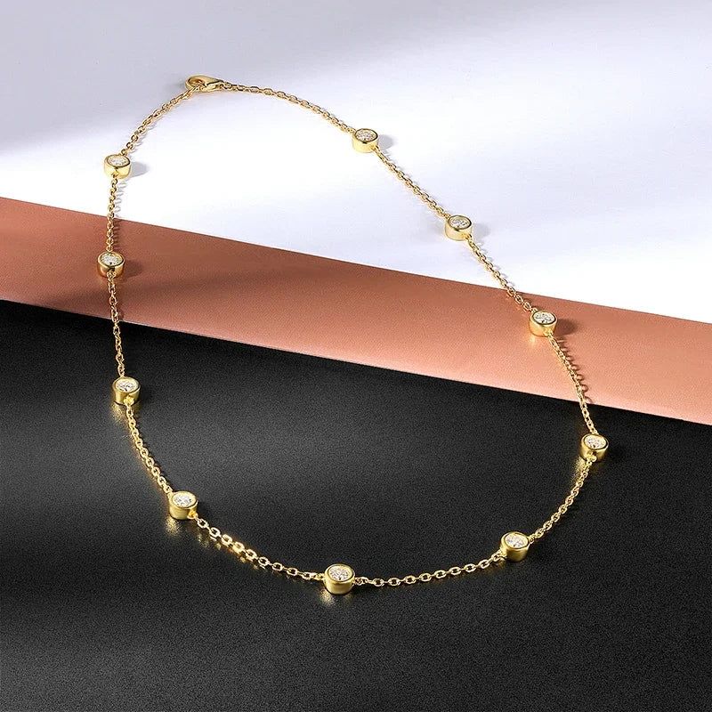 Golden Dazzle Station Necklace