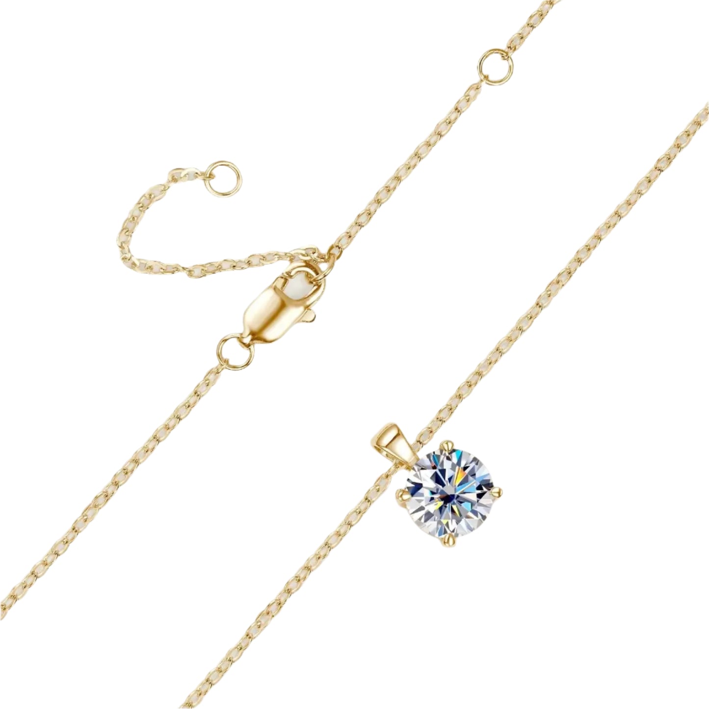 Golden Solitaire Necklace