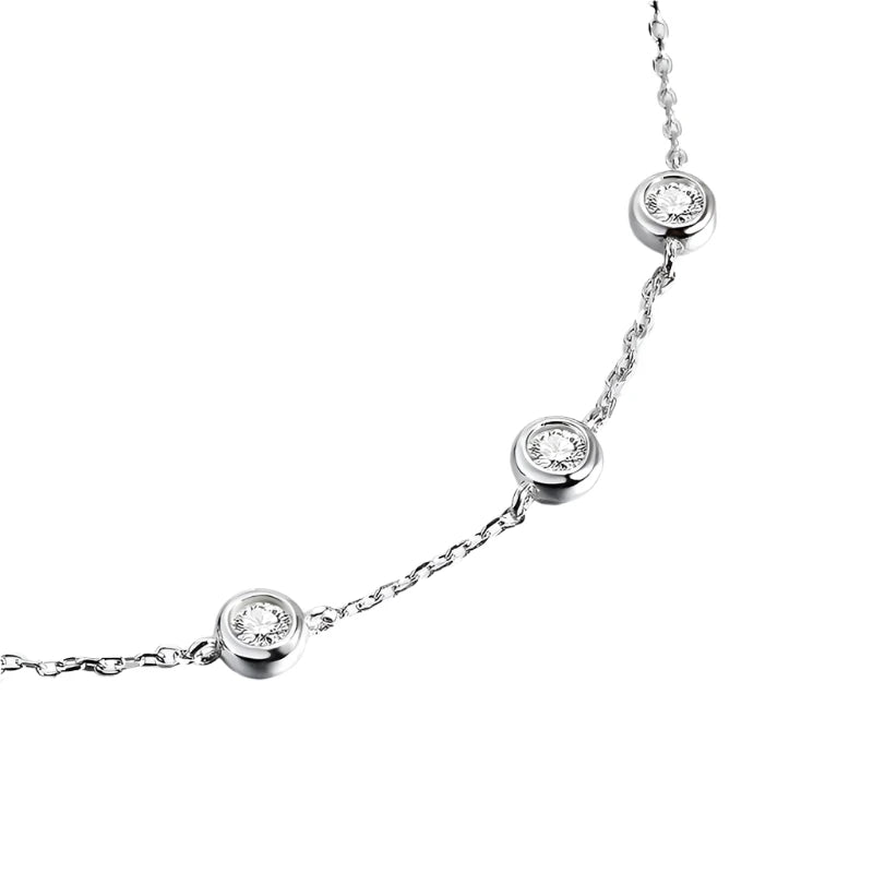 Silver Dazzle Station Necklace