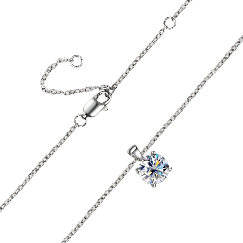 White Gold Solitaire Necklace