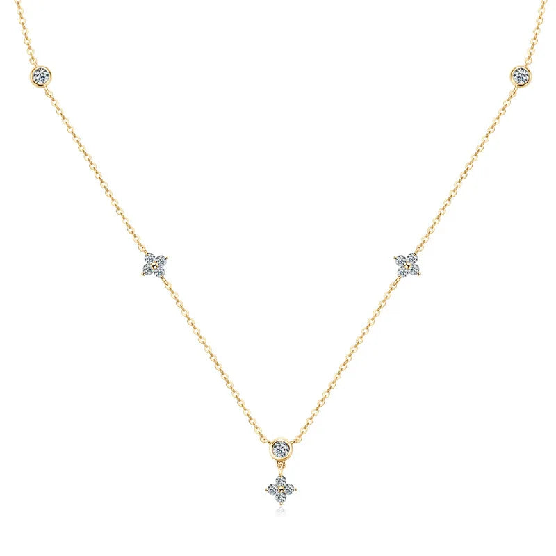 Four Leaf Clover 5 Part Necklace