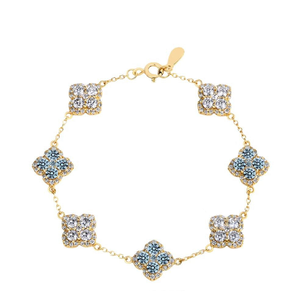 Gold Blossom Elegance | Blue