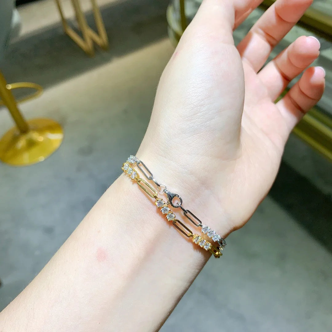 Paperclip Moissanite Bracelet