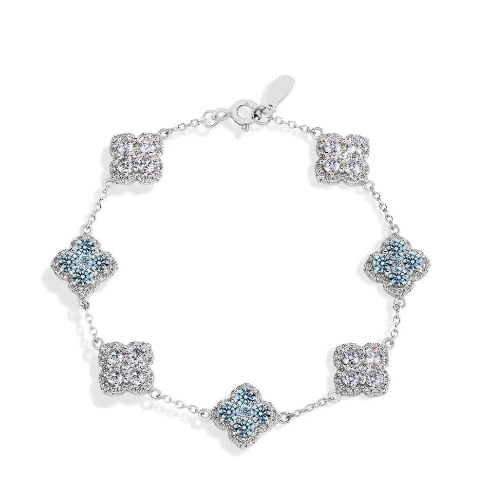 White Gold Blossom Elegance | Blue