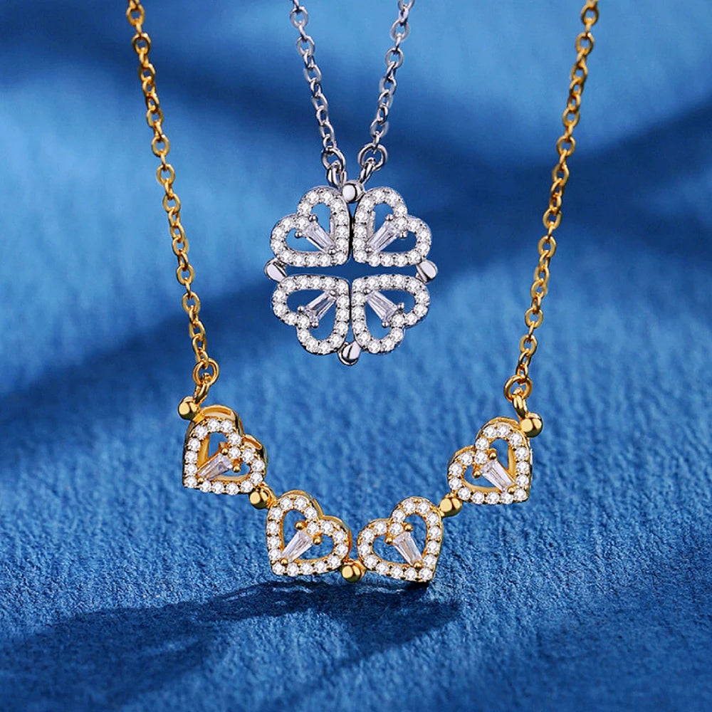 Clover Heart Shaped Necklace