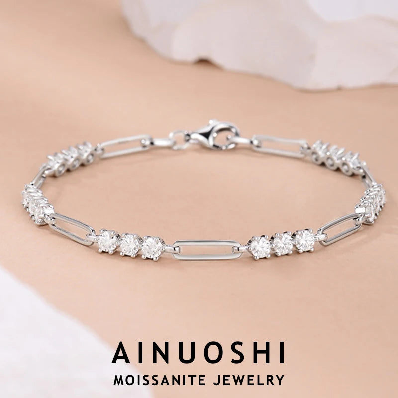 Paperclip Moissanite Bracelet