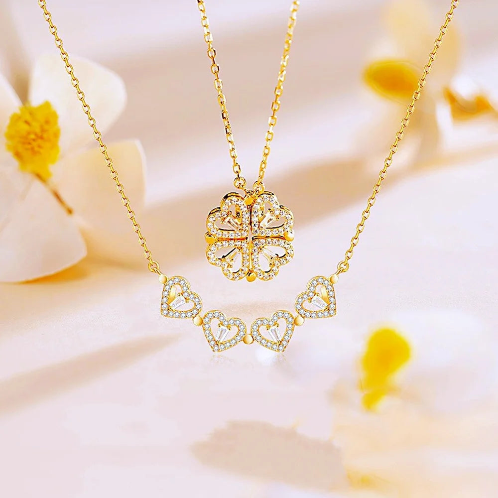 Clover Heart Shaped Necklace